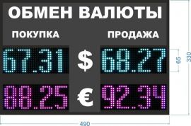 Табло валют 490х330 цветное